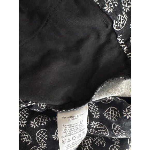 Loft  Womens 6" Short Black Pineapple Print  Size 10 100% Cotton Casual Summer - Picture 5 of 5